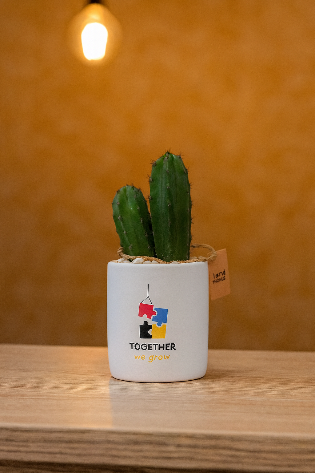Pot “Together We Grow” – Pot en Céramique Blanche Personnalisé